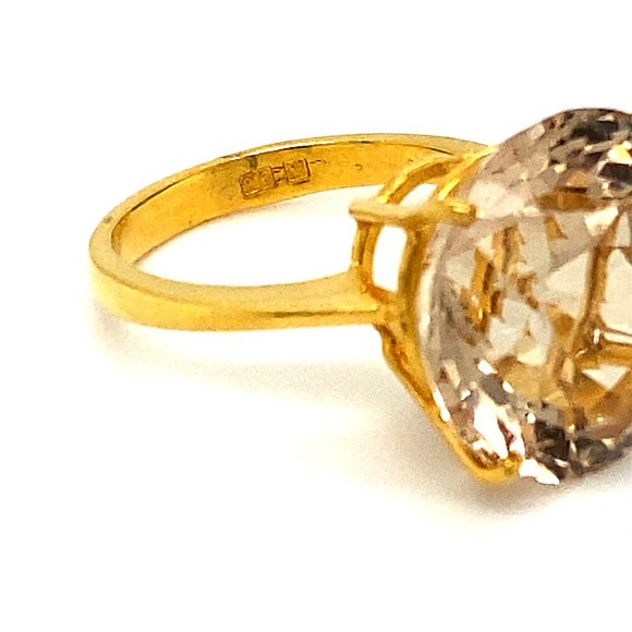 Imperial Topaz 19.66ct Solid 22K Yellow Gold Ring - Picture 3 of 7
